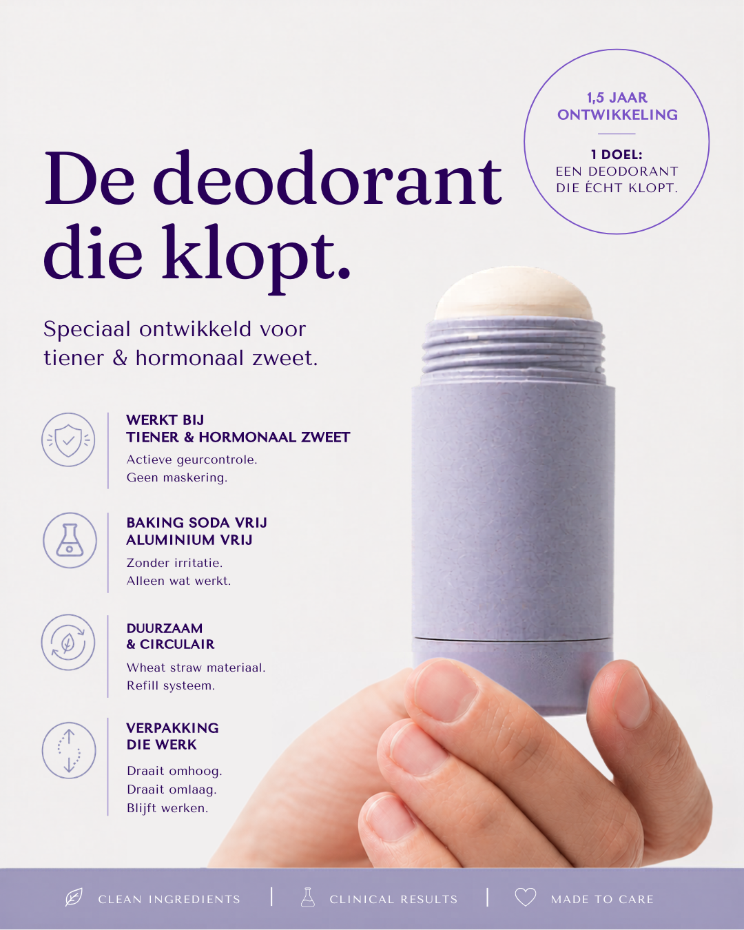 BREATHE EASY Aluminiumvrije Deodorant Stick | Baking Soda Vrij | ByChrisje